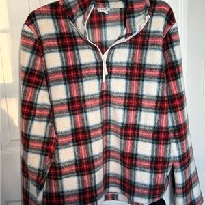 J. Crew Factory Red 🫒 and Blue Plaid Sweatshirt